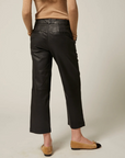 LEATHER CROPPED TROUSER