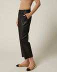 LEATHER CROPPED TROUSER