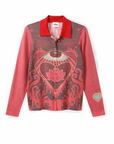 KNIT RED COLLAR SWEATER