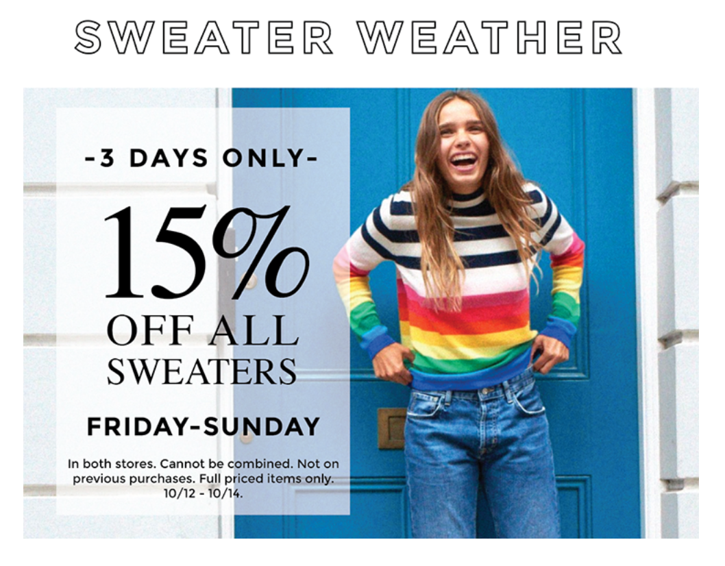 Sweater Weather | 15% Off All Sweaters