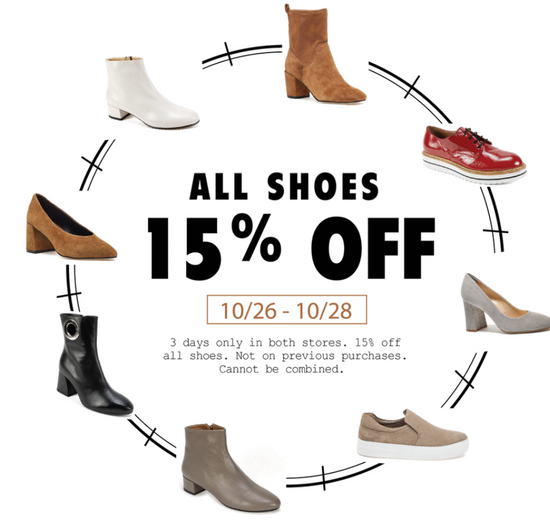15% Off All Shoes | 3 Days Only