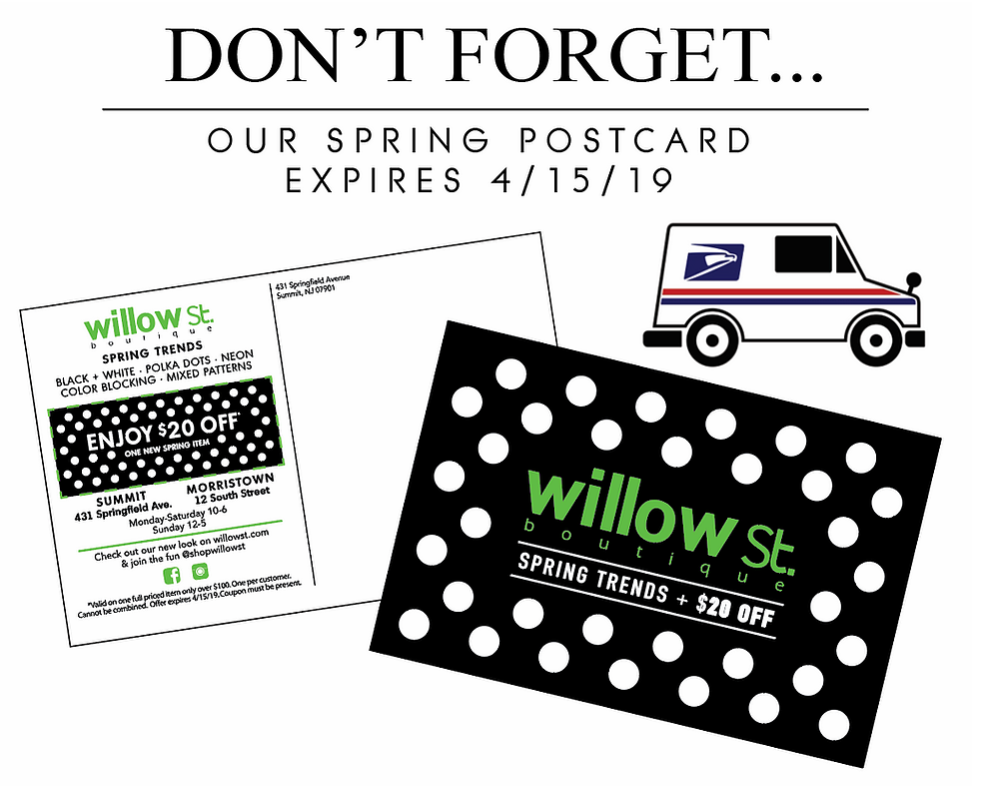 Don't Forget to Use Your Spring Postcard