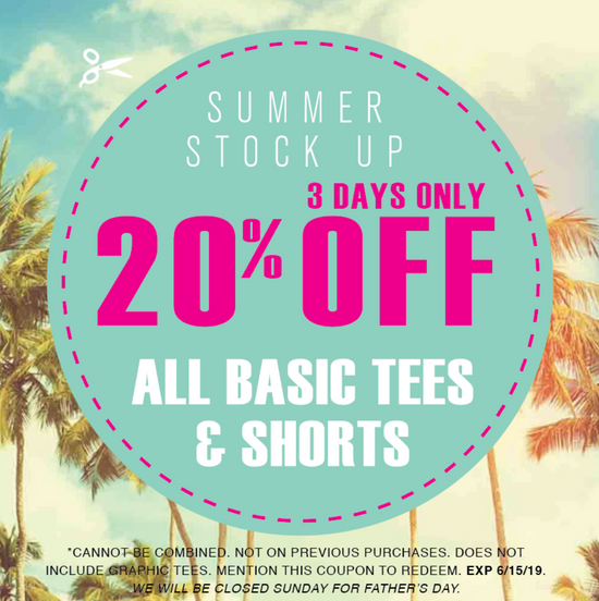 Summer Stock Up | 20% Off Shorts &amp; Tees