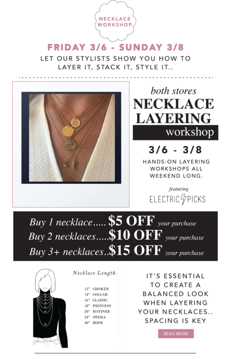 Layering Necklaces Workshop | 3 Days Only