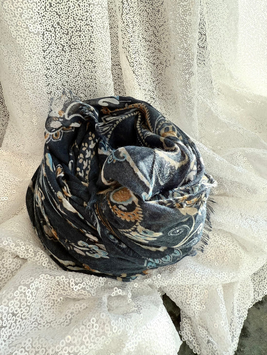 Blue Paisley Scarf