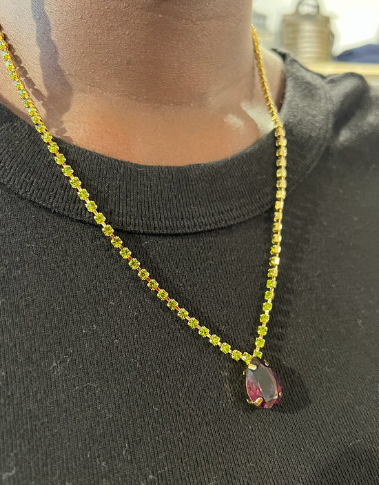 Burgundy Chartreuse Necklace