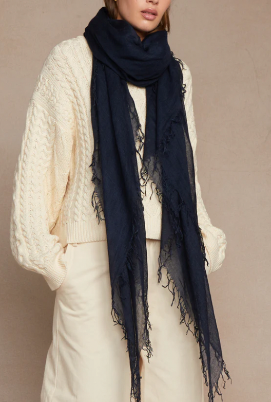 Load image into Gallery viewer, Dark Sapphire Cashmere Scarf
