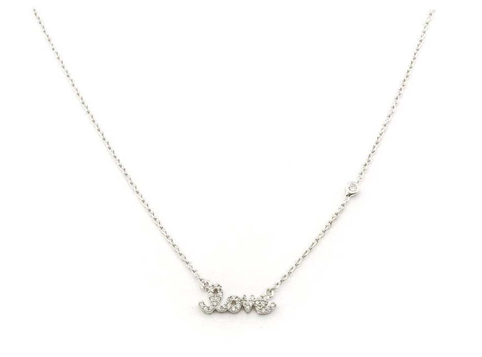 CZ Love Pendant Necklace