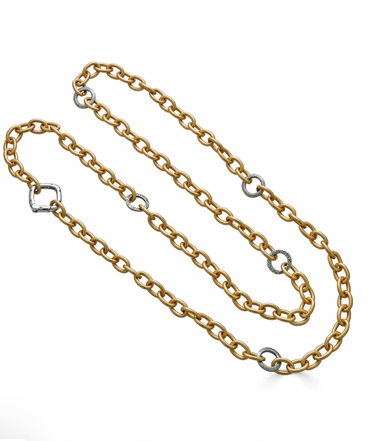 Matte Gold Chain With Silver