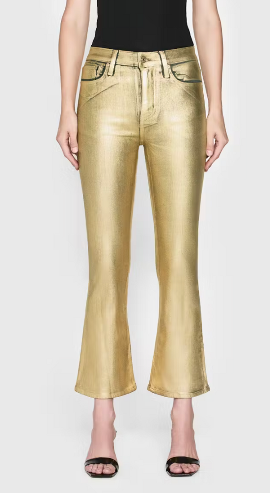 Crop Mini Boot Gold Chrome