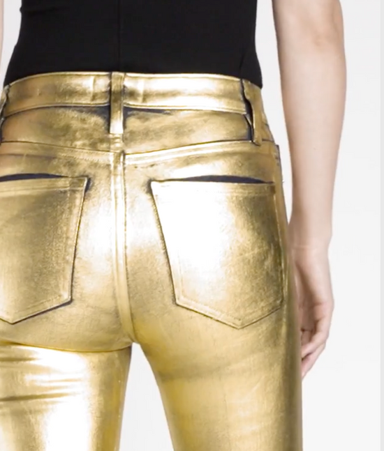 Crop Mini Boot Gold Chrome