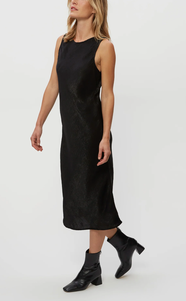 Seema Hammered Satin Midi Dress (More Colors)