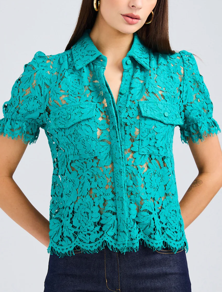 Mina Lace Top Topaz