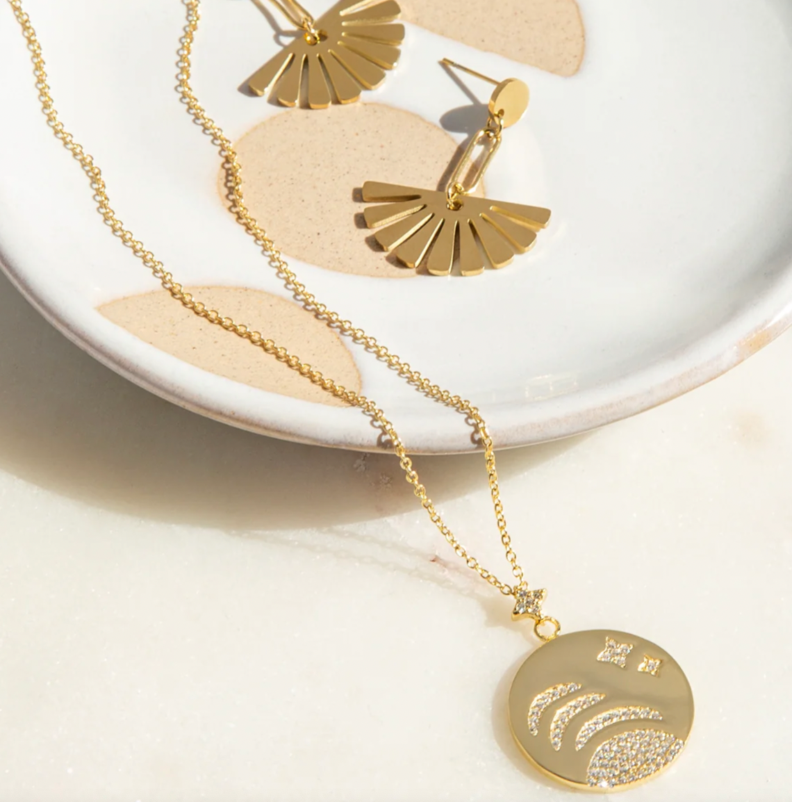 Gold Plated Moon Necklace