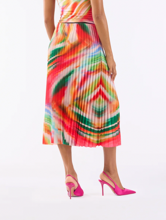 BOLD SWIRL PLEATED SKIRT