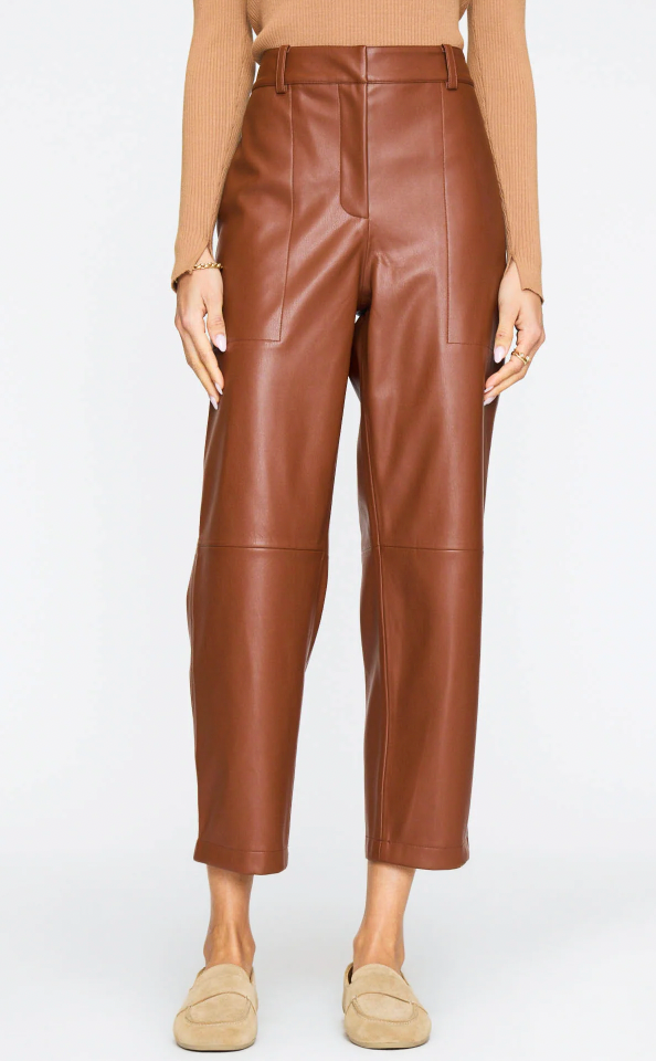 STONE VEGAN LEATHER PANT