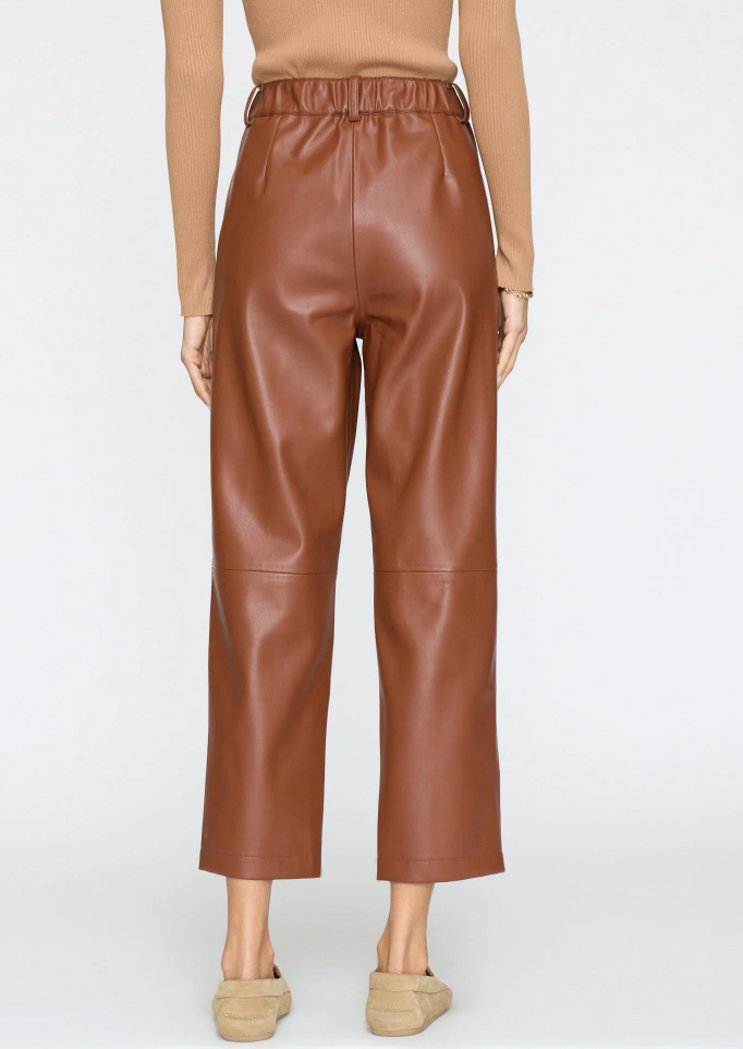 STONE VEGAN LEATHER PANT