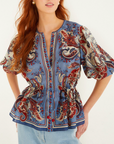 PAISLEY SHORT SLEEVE BLOUSE