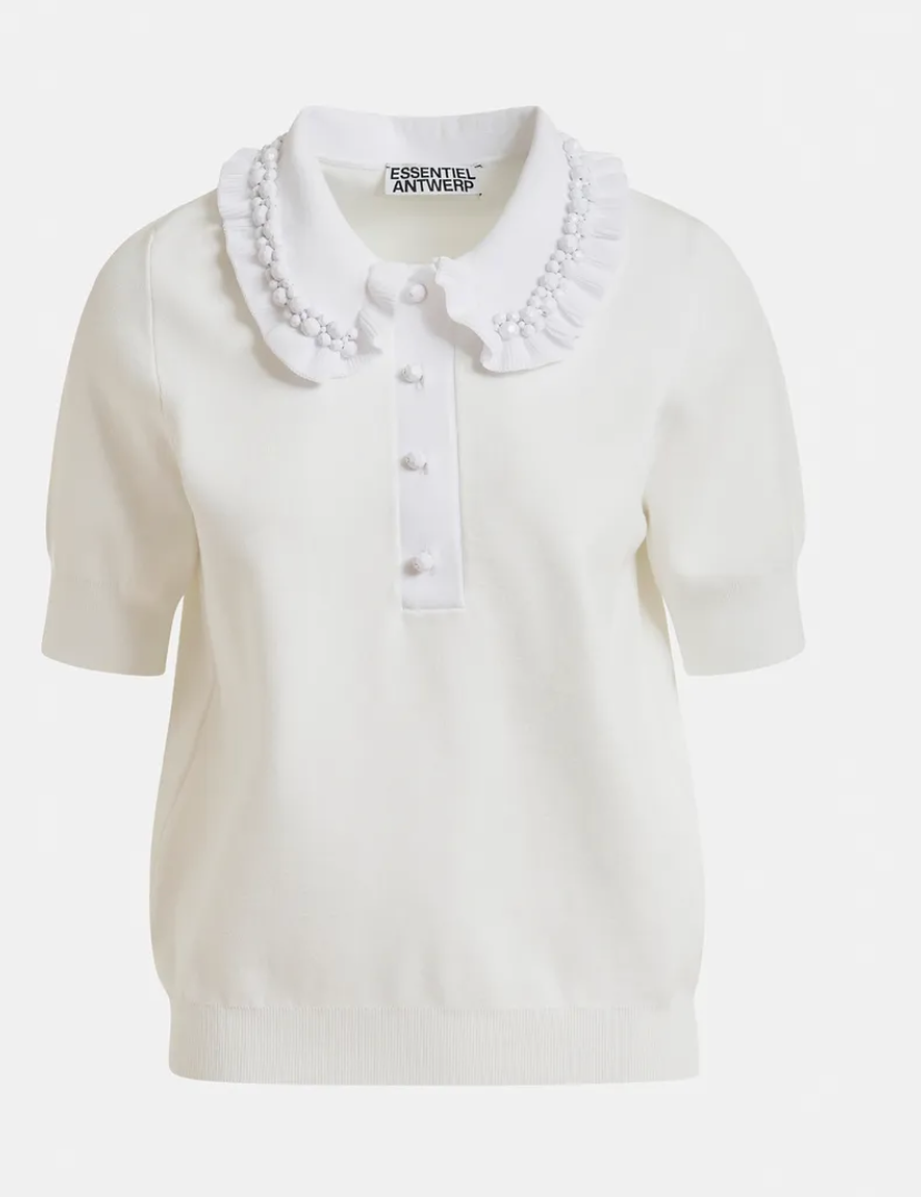 RUFFLE POLO TOP