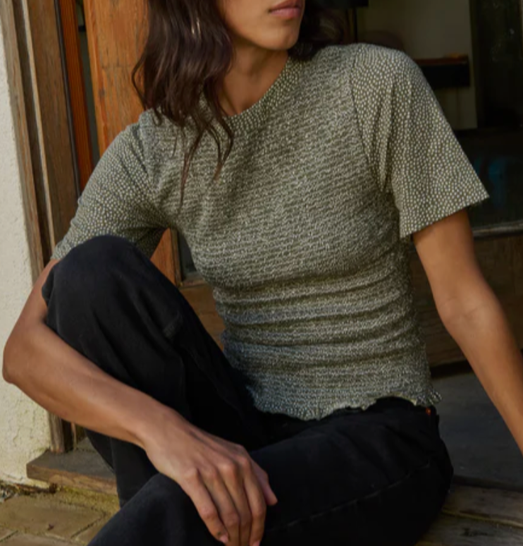 OLIVIA SMOCKED TEE