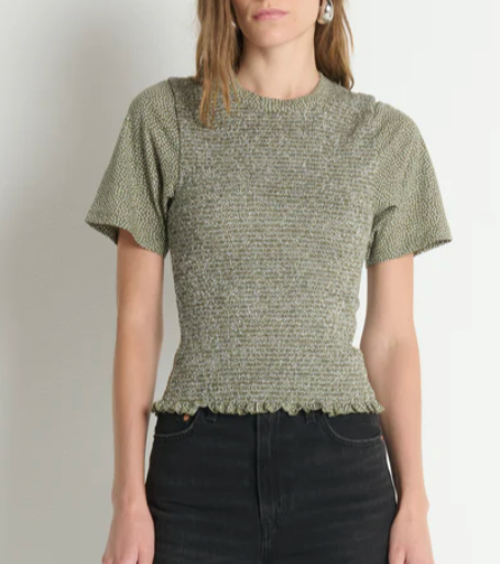 OLIVIA SMOCKED TEE