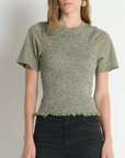OLIVIA SMOCKED TEE