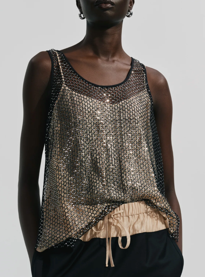 SEQUIN MESH TANK