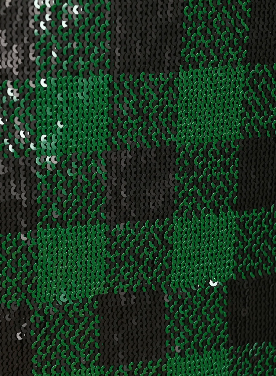 CHECKED MIDI SKIRT