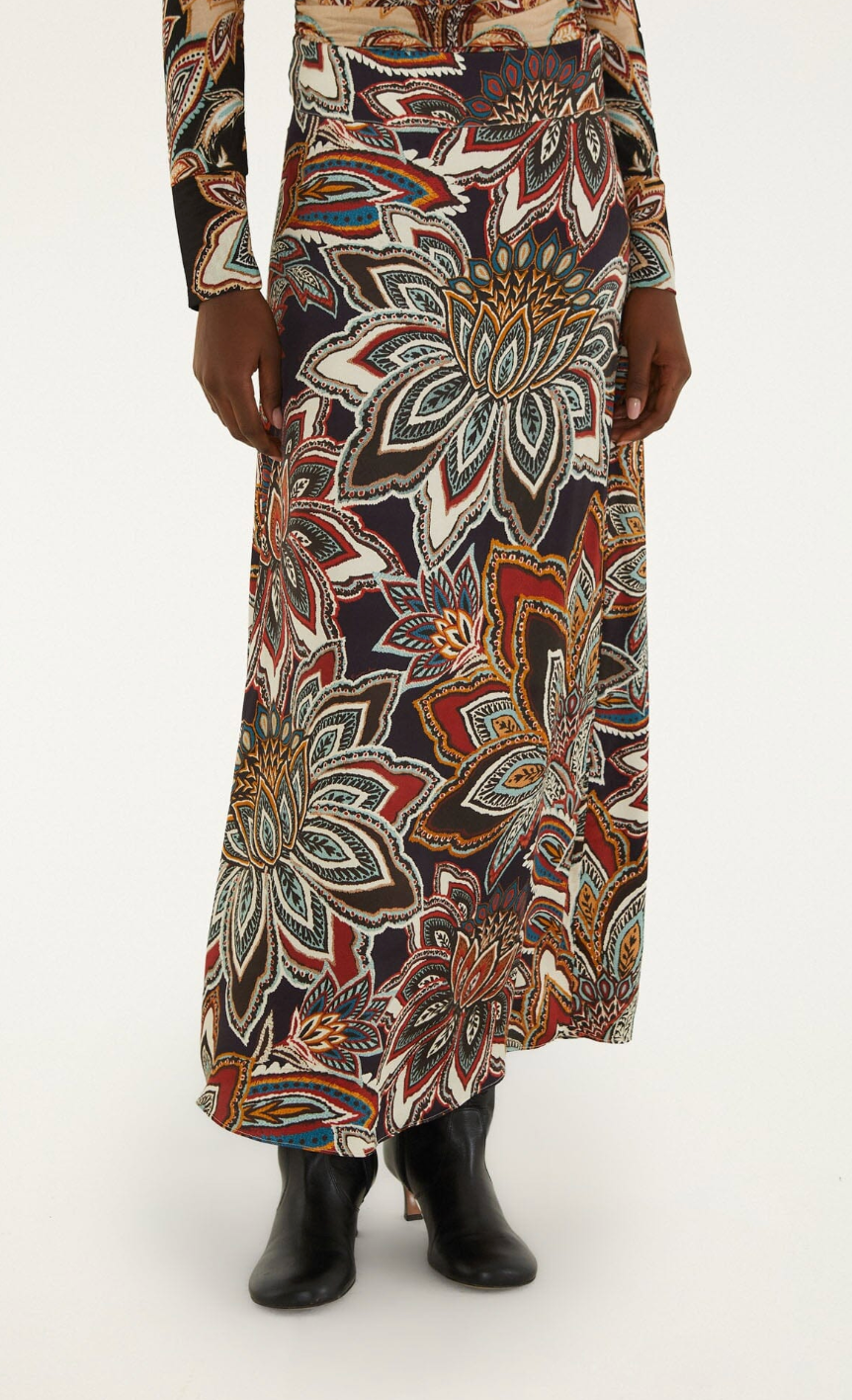 FLOWERS MAXI SKIRT