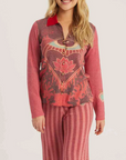 KNIT RED COLLAR SWEATER