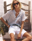 BLUE & WHITE MAE TOP